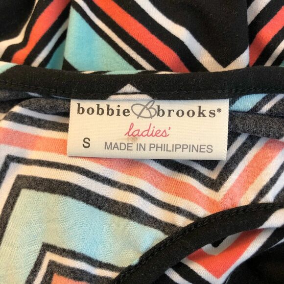 Bobbie Brooks Stretch Sheath Midi Dress Size Small Ruched Chevron Asymmetrical - Picture 4 of 11